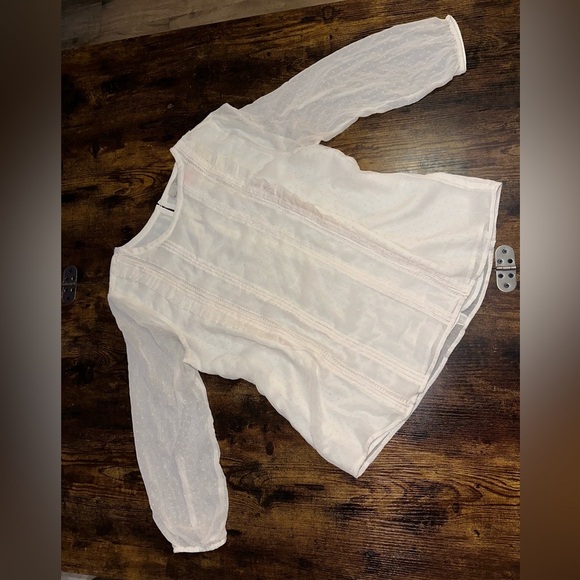 Loft‎ top Elegant Sheer White Blouse - Picture 1 of 6